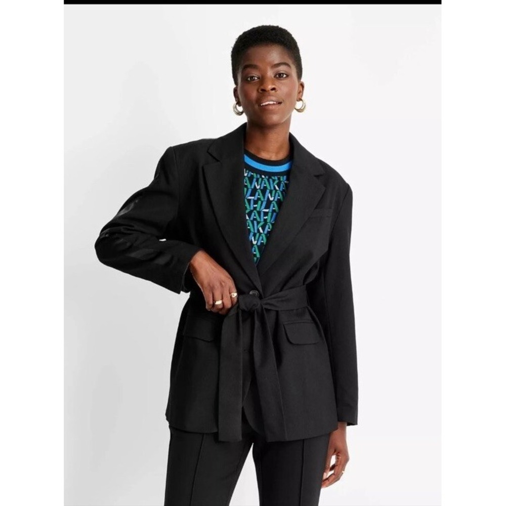 EUC Future Collective X Target Coat Blazer Women's Black Medium $52 No Belt